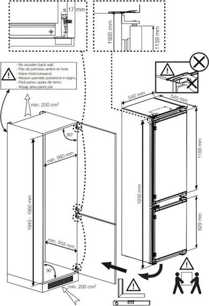 Beko Frigorifero da Incasso Combinato capacit 306 Litri Classe energetica E Raffreddamento No Frost - BCNA306E4SN