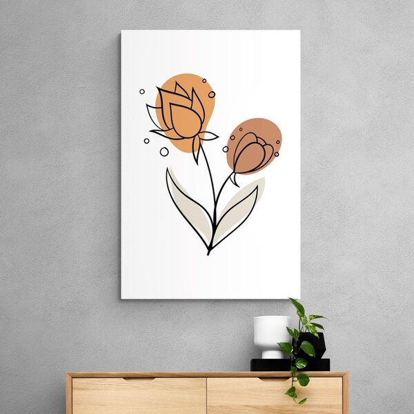 Quadro su tela – Fiore minimalista su sfondo bianco No3