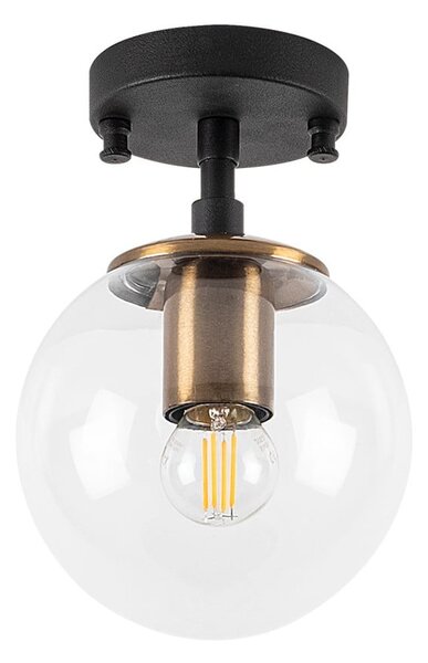 Plafoniera nera con paralume in vetro ø 15 cm Atmaca – Opviq lights