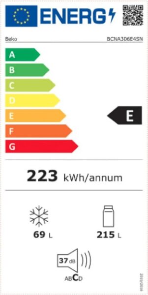 Beko Frigorifero da Incasso Combinato capacit 306 Litri Classe energetica E Raffreddamento No Frost - BCNA306E4SN
