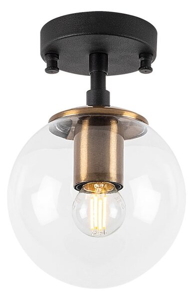 Plafoniera nera con paralume in vetro ø 15 cm Atmaca – Opviq lights