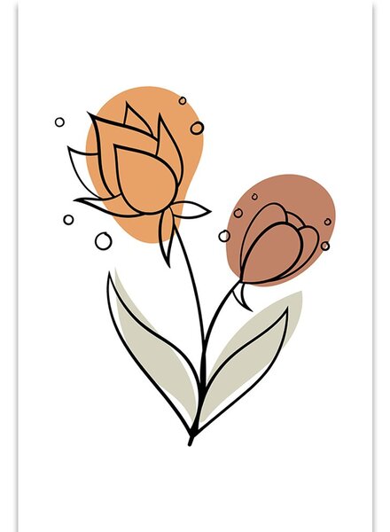 Quadro su tela – Fiore minimalista su sfondo bianco No3