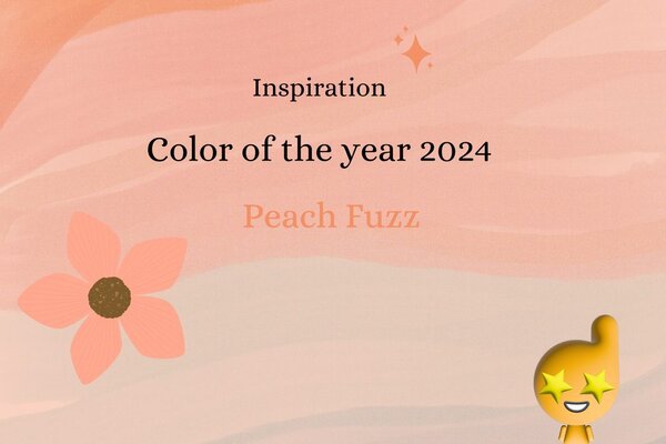 Carta da parati – Foglie con Colibrì in Tonalità Peach Fuzz