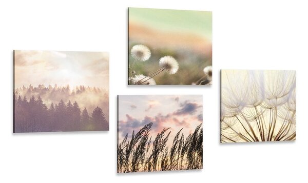 Set di quadri – Paesaggio tranquillo con soffione