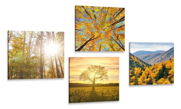 Set di quadri – Incanto del paesaggio autunnale