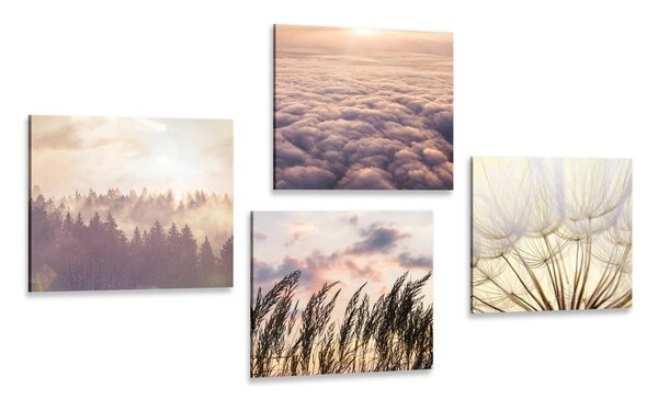 Set di quadri – Paesaggio pittoresco al tramonto