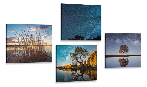 Set di quadri – Paesaggio con cielo magico