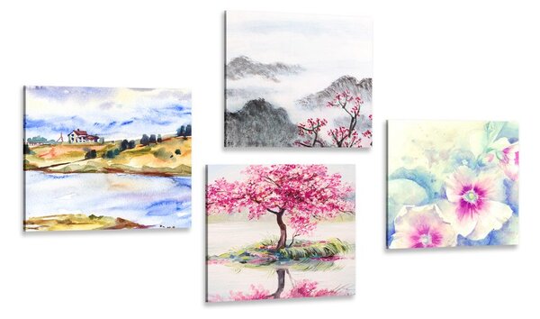 Set di quadri – Incanto della natura dipinta