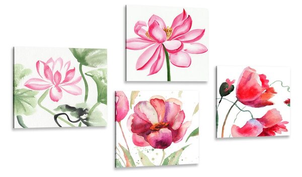 Set di quadri – Fiori ad acquerello