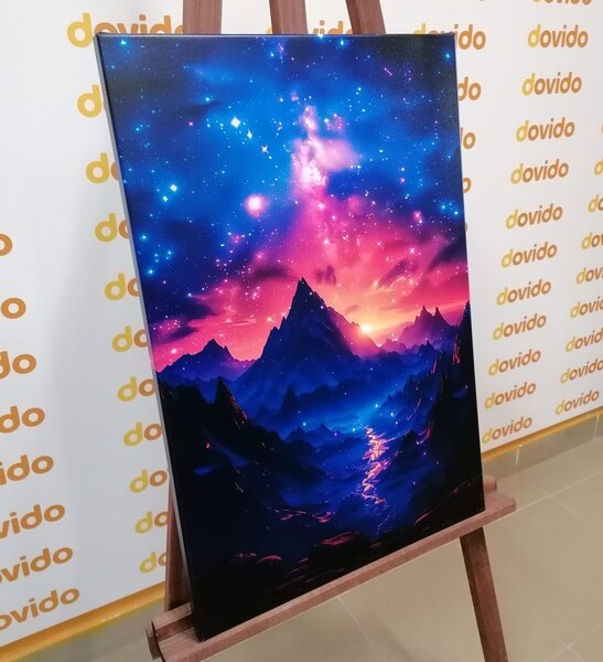 Quadro su tela – Tramonto con cielo notturno