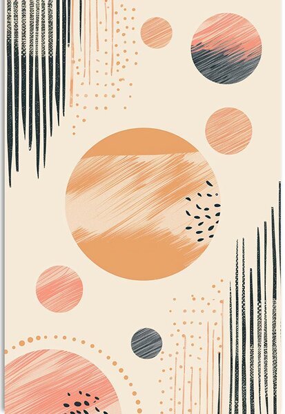 Quadro su tela – Cerchi eleganti Peach Fuzz