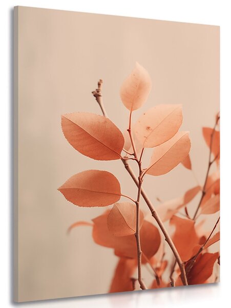 Stampa su tela – Rametti di foglie Peach Fuzz