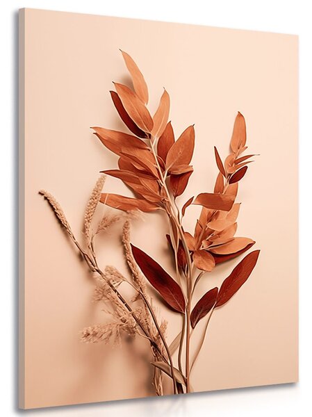 Quadro su tela – Foglie Peach Fuzz