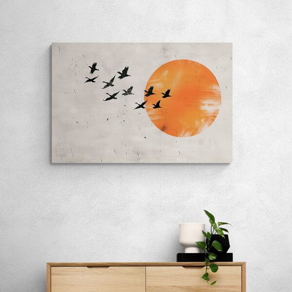Quadro su tela – Japandi luna arancione