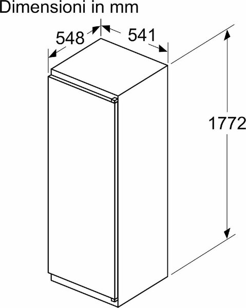 Bosch Frigorifero da Incasso Monoporta 310 Litri Classe E Raffreddamento Ventilato Serie 2 - KIR81NSE0