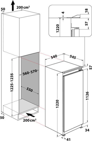 Hotpoint Ariston Frigorifero da Incasso Monoporta Capacit 189 Litri Classe energetica E Raffreddamento Statico colore Bianco - SZ 12 A2 D/HA 2