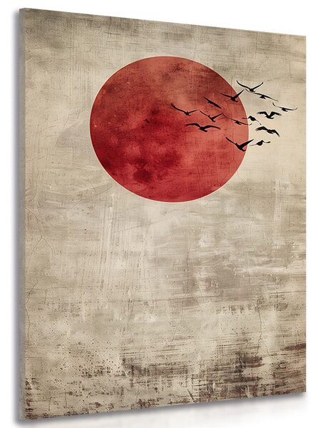 Stampa su tela – Japandi luna rossa