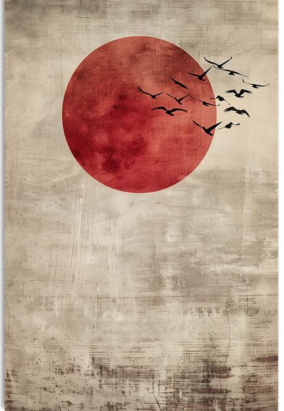 Stampa su tela – Japandi luna rossa