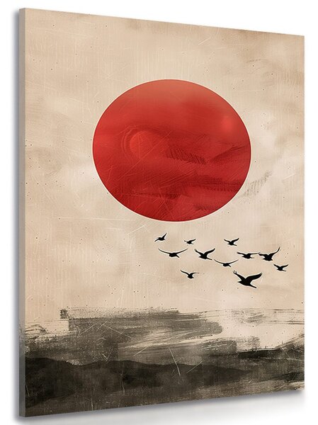 Quadro su tela – Japandi magia della luna rossa