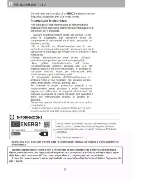 Beko Frigorifero Doppia Porta 310 Litri Classe E Raffreddamento Statico colore Bianco - RDSA310K40WN