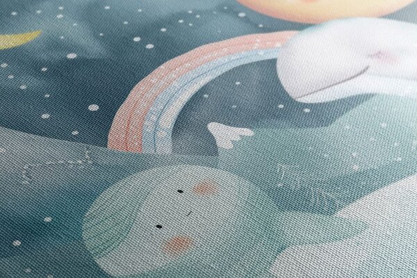 Stampa su tela – Per bambini: animali nel paesaggio innevato