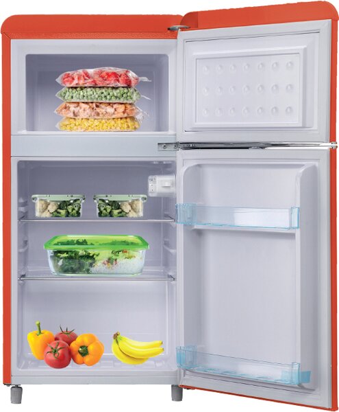 DCG Frigorifero Doppia Porta Capacit 100 Litri Classe energetica E Raffreddamento Statico colore Rosso - MF100RCDP