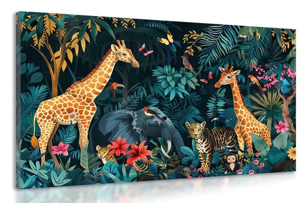 Quadro su tela – Animali della giungla