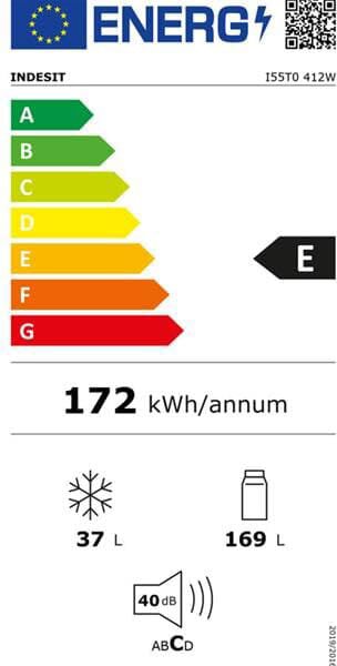 Indesit Frigorifero Doppia Porta Capacit 206 Litri Classe energetica E Raffreddamento Statico colore Bianco - I55T0412W