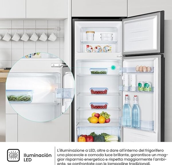 Hisense Frigorifero Doppia Porta Capacit 206 Litri Classe energetica E Raffreddamento Statico colore Nero - MTM55205BE