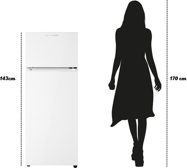 PYRAMIDEA Frigorifero Doppia Porta Capacit 210 Litri Classe energetica E Raffreddamento Statico colore Bianco - FRG244W