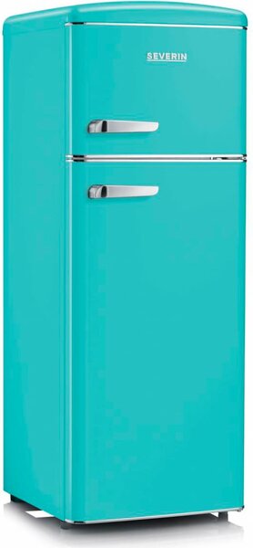 Severin Frigorifero Doppia porta Capacit 208 Litri Classe energetica E Raffreddamento Statico Cassetto Veggibox colore Turchese - RKG 8934 Linea R