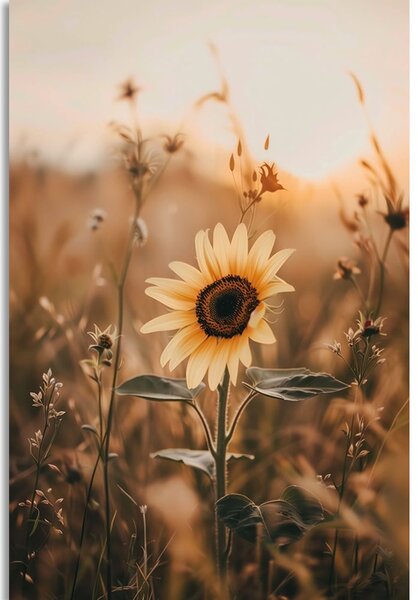 Quadro su tela – Girasoli al tramonto