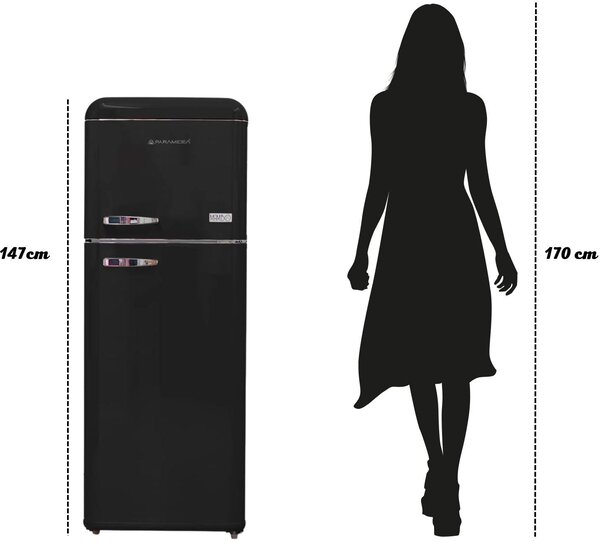 PYRAMIDEA Frigorifero Doppia Porta Capacit 240 Litri Classe Energetica E Raffreddamento Statico colore Nero - MAMBO249B Mambo