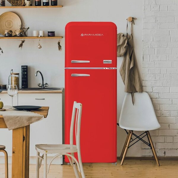PYRAMIDEA Frigorifero Doppia Porta Capacit 240 Litri Classe energetica E Raffreddamento Ventilato colore Rosso Satinato Opaco - MAMBO2402R Mambo