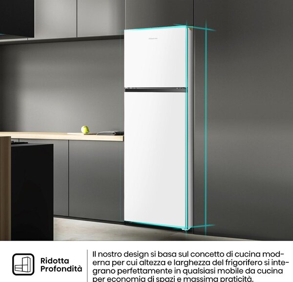 Hisense Frigorifero Doppia Porta Capacit 249 Litri Classe E Raffreddamento Total No Frost colore Bianco - RT327N4AWE