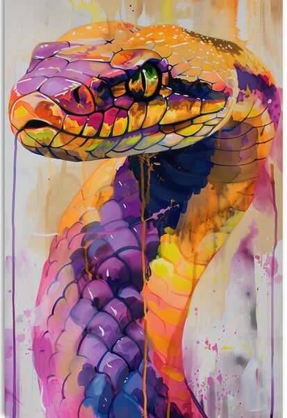Stampa su tela – Serpente con imitazione di pittura