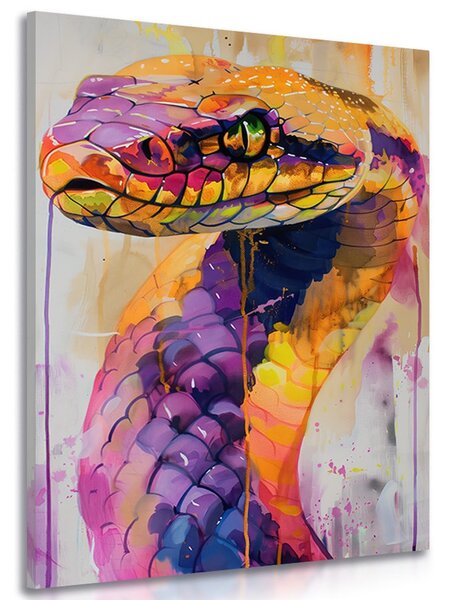 Stampa su tela – Serpente con imitazione di pittura