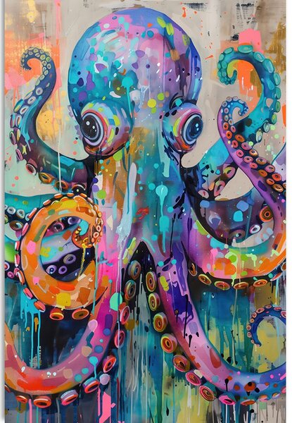 Quadro su tela – Polpo con imitazione di pittura