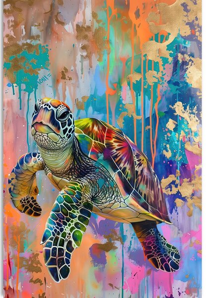 Stampa su tela – Tartaruga con imitazione di pittura