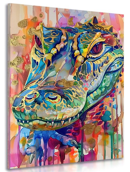 Stampa su tela – Coccodrillo con imitazione di pittura