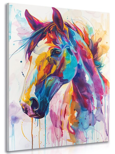 Quadro su tela – Cavallo con imitazione di pittura