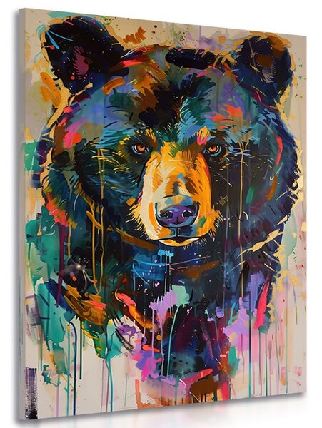 Stampa su tela – Orso con imitazione di pittura
