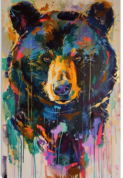 Stampa su tela – Orso con imitazione di pittura