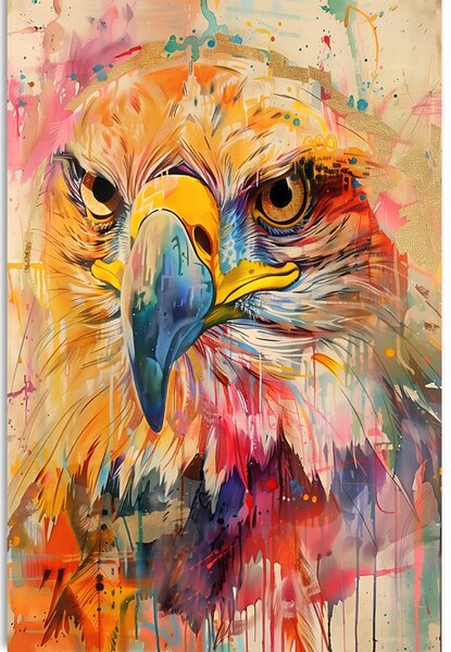Stampa su tela – Aquila con imitazione di pittura