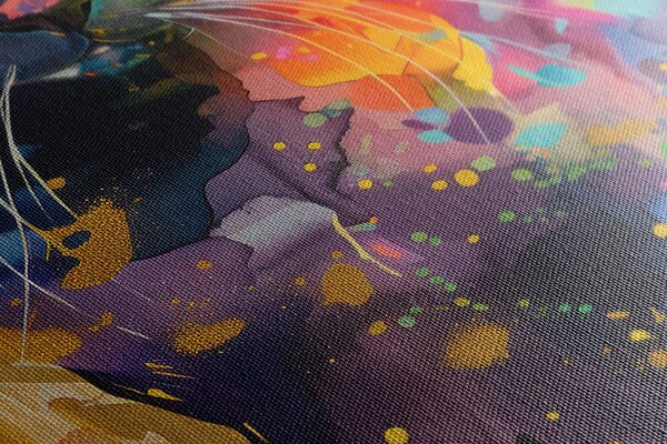 Quadro su tela – Gatto con imitazione di pittura