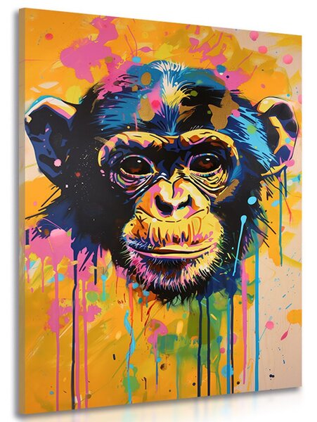 Quadro su tela – Scimmia con imitazione di pittura