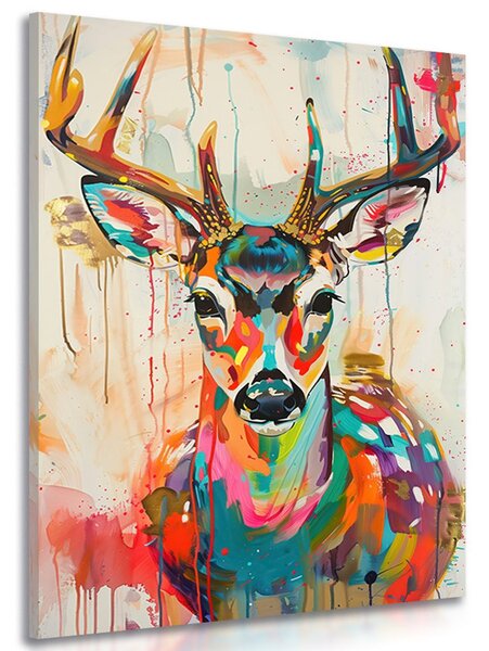 Quadro su tela – Capriolo con imitazione di pittura