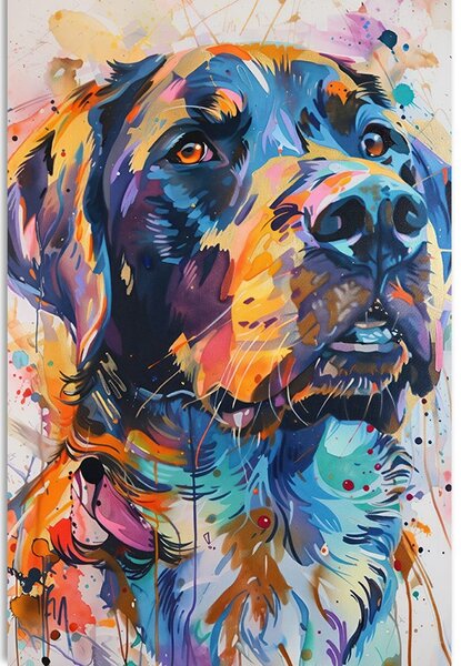 Stampa su tela – Cane con imitazione di pittura