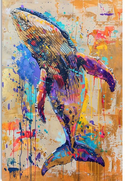 Quadro su tela – Balena con imitazione di pittura