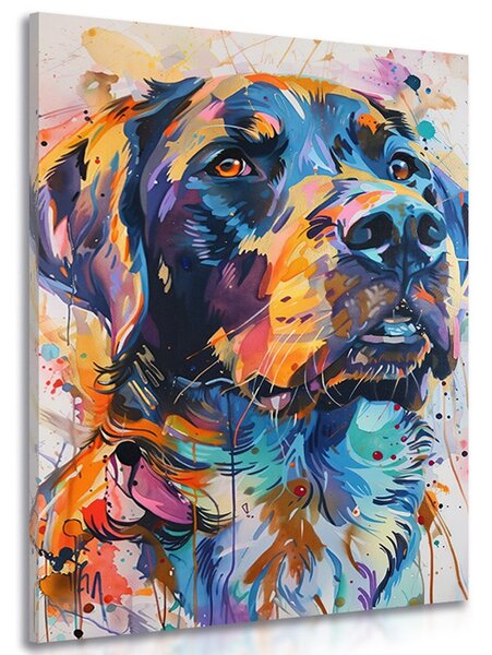 Stampa su tela – Cane con imitazione di pittura